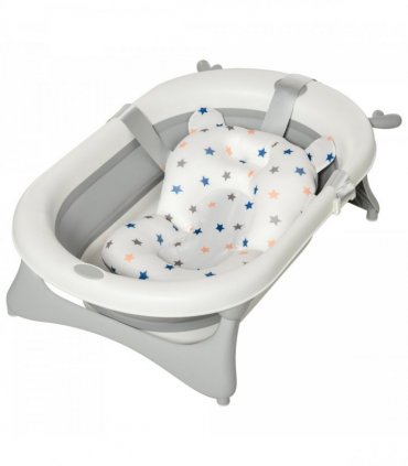 Foldable Baby Bath Tub Ergonomic with Temperature-Induced Water Plug