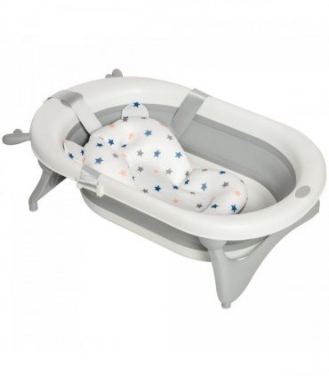 Foldable Baby Bath Tub Ergonomic with Temperature-Induced Water Plug