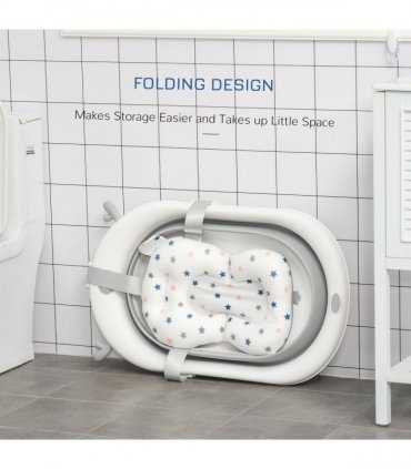 Foldable Baby Bath Tub Ergonomic with Temperature-Induced Water Plug