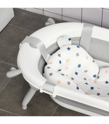 Foldable Baby Bath Tub Ergonomic with Temperature-Induced Water Plug