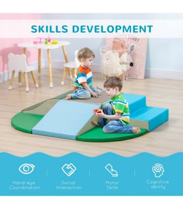 Baby Soft Play Equipment 6 Piece Foam Blocks Multi-colored 48x45x25 cm - HOMCOM