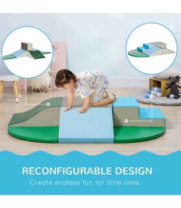 Baby Soft Play Equipment 6 Piece Foam Blocks Multi-colored 48x45x25 cm - HOMCOM