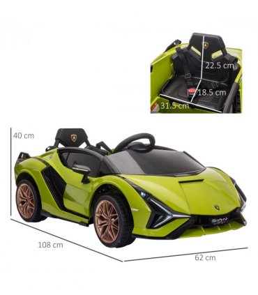 Lamborghini SIAN 12V Kids Electric Ride On Car Toy w/ Remote Control HOMCOM