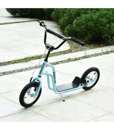 75-80cm Kids Kick Scooter Adjustable Handlebar Inflatable Wheels Blue HOMCOM
