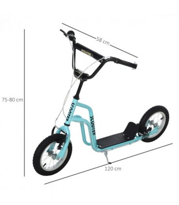 75-80cm Kids Kick Scooter Adjustable Handlebar Inflatable Wheels Blue HOMCOM