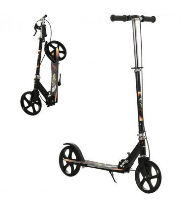 Kick Scooter Black 86L x 35Wcm Foldable Kids Adjustable Height Break Big Wheels