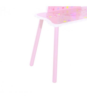 Girls Kids Pink Dressing Table Make Up Play Set Desk Chair Mirror HOMCOM