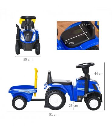 Ride On Tractor Toddler Walker Foot To Floor Slider 12-36 Months Blue HOMCOM