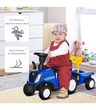 Ride On Tractor Toddler Walker Foot To Floor Slider 12-36 Months Blue HOMCOM