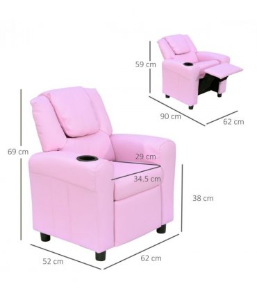 Kids Recliner Armchair Games Chair Children Seat Girls Boys Sofa HOMCOM