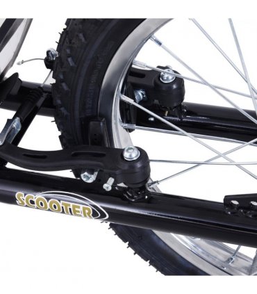 Teen Scooter Children Stunt Scooter 16" Tyres Adjustable Height, Black Steel