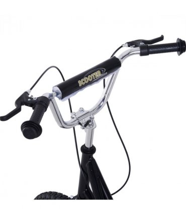 Teen Scooter Children Stunt Scooter 16" Tyres Adjustable Height, Black Steel