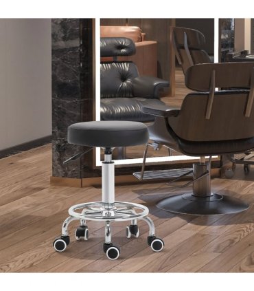 Adjustable Stool PU Leather and Footrest