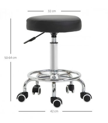 Adjustable Stool PU Leather and Footrest