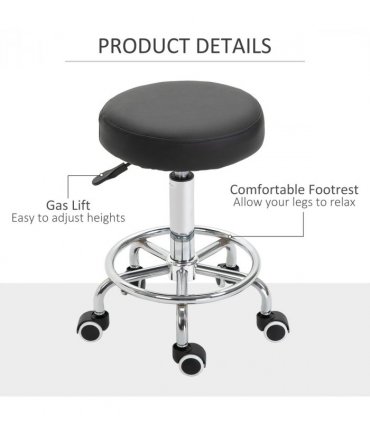 Adjustable Stool PU Leather and Footrest