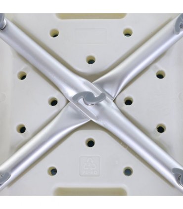 Bath Stool Aluminum Blue 39-52H x 52W x 39.5Dcm Adjustable Shower Chair Non-Slip