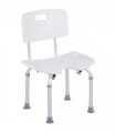 Shower Bath Stool Spa Chair Aluminium White 71-83.5H x 48W x 42Dcm