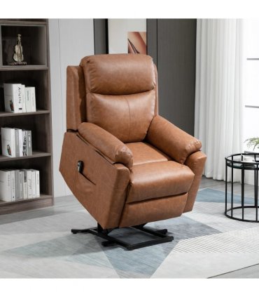 Power Lift Chair Electric Riser Recliner with Remote Control, Brown HOMCOM