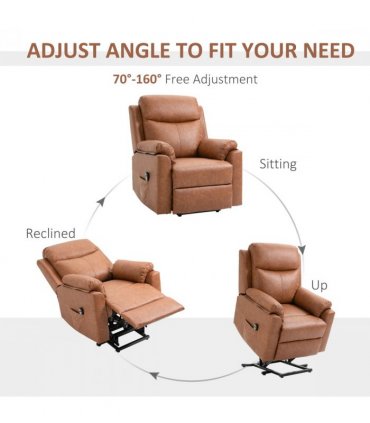 Power Lift Chair Electric Riser Recliner with Remote Control, Brown HOMCOM