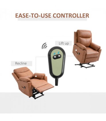 Power Lift Chair Electric Riser Recliner with Remote Control, Brown HOMCOM