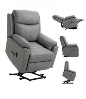 Power Lift Chair Electric Riser Recliner with Remote Control, Grey HOMCOM