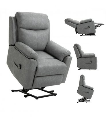 Power Lift Chair Electric Riser Recliner with Remote Control, Grey HOMCOM