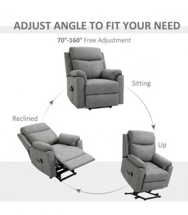 Power Lift Chair Electric Riser Recliner with Remote Control, Grey HOMCOM