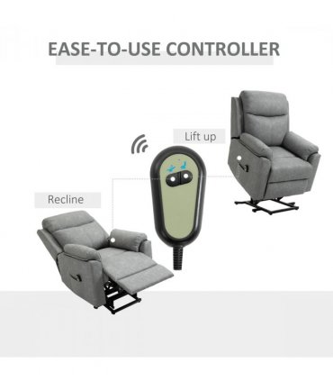Power Lift Chair Electric Riser Recliner with Remote Control, Grey HOMCOM