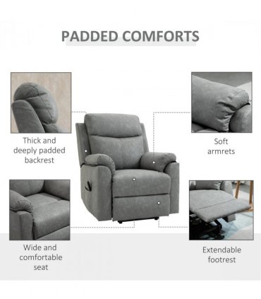 Power Lift Chair Electric Riser Recliner with Remote Control, Grey HOMCOM