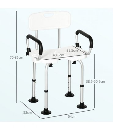 Adjustable Shower Stool with Suction Foot Pads for Elderly Disabled