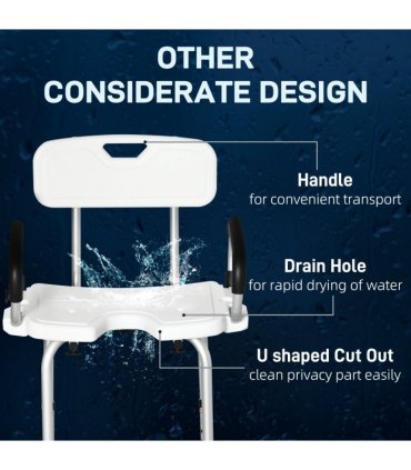 Adjustable Shower Stool with Suction Foot Pads for Elderly Disabled