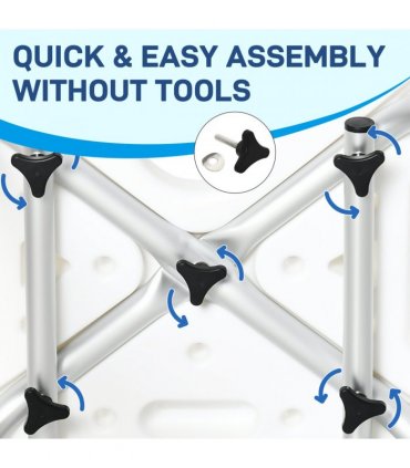 Adjustable Shower Stool with Suction Foot Pads for Elderly Disabled