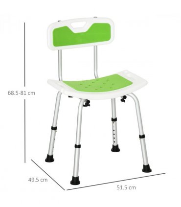 Shower Stool for the Elderly and Disabled, Adjustable Shower Stool HOMCOM