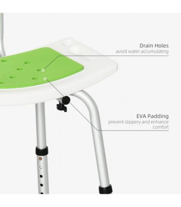 Shower Stool for the Elderly and Disabled, Adjustable Shower Stool HOMCOM