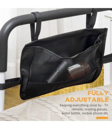 Adjustable Bed Assist Rail Grab Bar for Senior and Disabled White