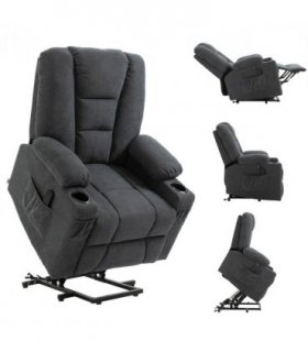 Riser and Recliner Chair Charcoal Grey 85W  x 103H cm Lift Chair for Elderly