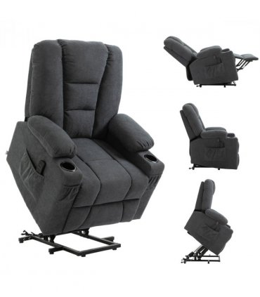 Riser and Recliner Chair Charcoal Grey 85W  x 103H cm Lift Chair for Elderly