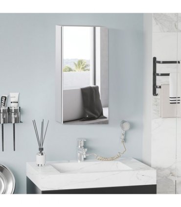 Stainless steel cabinet wall-mounted mirror cabinet silver 55cm x 30cm x 14 cm