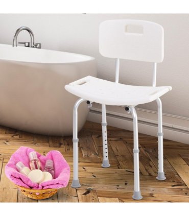 Bath Chair Shower Seat Safety Bathroom Elderly Aids Adjustable HOMCOM