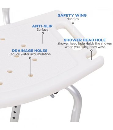 Bath Chair Shower Seat Safety Bathroom Elderly Aids Adjustable HOMCOM