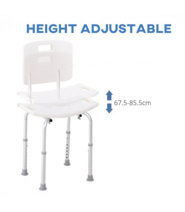 Bath Chair Shower Seat Safety Bathroom Elderly Aids Adjustable HOMCOM