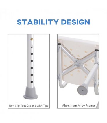 Bath Chair Shower Seat Safety Bathroom Elderly Aids Adjustable HOMCOM