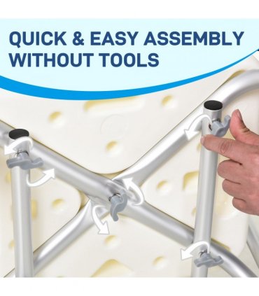 Light Weight Aluminum Shower Bench Portable Lift Chair Back & Armrest HOMCOM