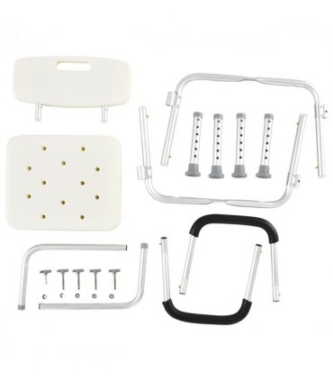 Light Weight Aluminum Shower Bench Portable Lift Chair Back & Armrest HOMCOM