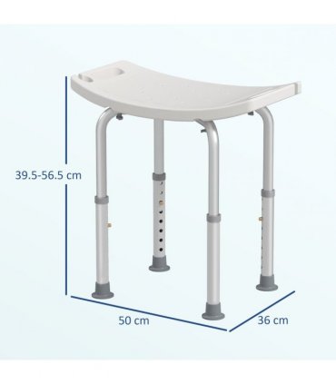 Mobility Shower and Bath Stool Bench Cream Aluminum 20x12x35 inches Lightweight