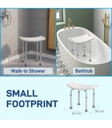 Mobility Shower and Bath Stool Bench Cream Aluminum 20x12x35 inches Lightweight