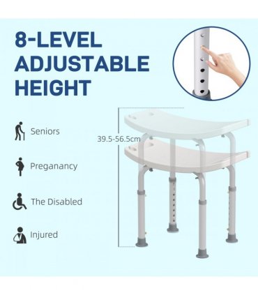 Mobility Shower and Bath Stool Bench Cream Aluminum 20x12x35 inches Lightweight
