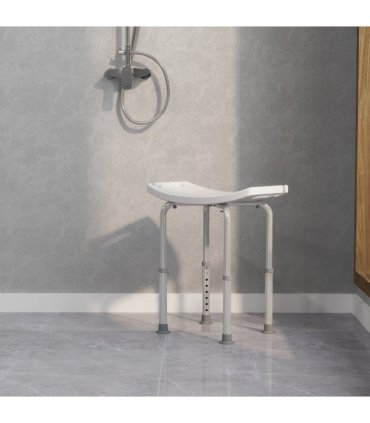 Mobility Shower and Bath Stool Bench Cream Aluminum 20x12x35 inches Lightweight
