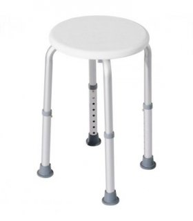 Shower Chair Bath Seat Aluminium White 35.5-54H X 32.2W x 41Dcm Mould Resistant