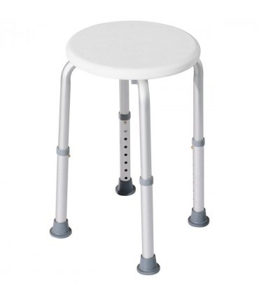 Shower Chair Bath Seat Aluminium White 35.5-54H X 32.2W x 41Dcm Mould Resistant